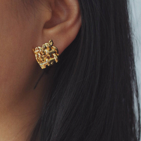Braided striped earrings - Zafari Studio Jewelry